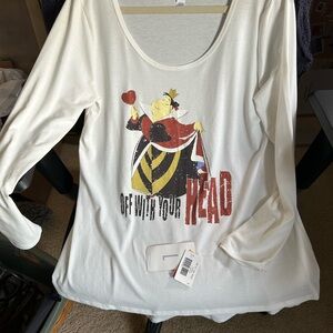 LuLaRoe Disney Queen of Hearts Graphic Long Sleeve Lynnae L Top